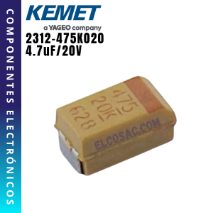 4.7uF 20V TANTALIO SMD (475) | KEMET