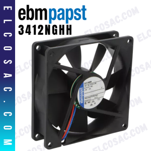 3412NGHH | VENTILADOR AXIAL 92X92X25MM 12V DC 3.2W | EBM-PAPST