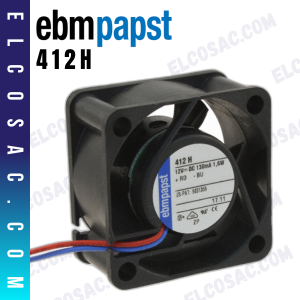 412H | VENTILADOR AXIAL 40X40X20MM 12V DC 1.6W | EBM-PAPST