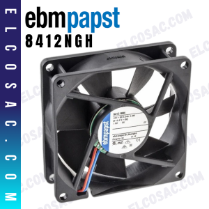 8412NGH | VENTILADOR AXIAL 80X80X25.4MM 12V DC 2.2W | EBM-PAPST