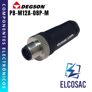 PB-M12-08P-M | CONECTOR M12 MACHO  8 PINES |  DEGSON ELECTRONICS